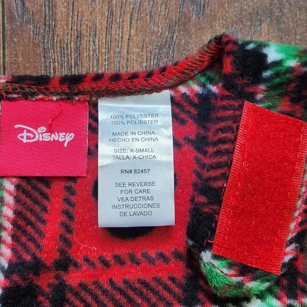 Mickey Mouse Pet Pajama Gift Dog and Owner Sock Set Size XS Red Buffalo Check